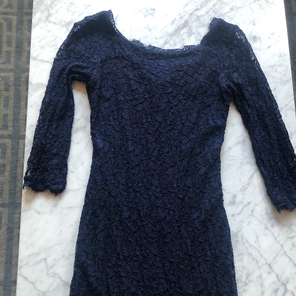 Diane Von Furstenberg Zarita dress navy size 2